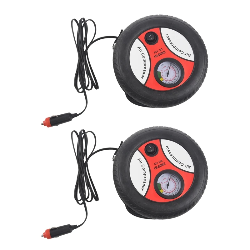 

2X Tire Inflator Car Air Pump Compressor Electric Portable Auto 12V Volt 260 Psi