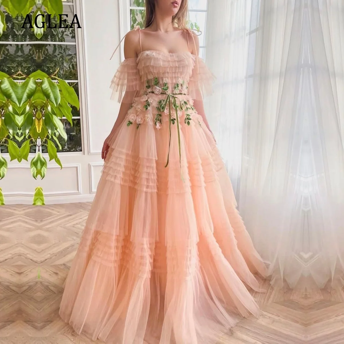 

Вечерние платья AGLEA, элегантные деловые платья с открытыми плечами, трапециевидной формы, с многоярусным поясом