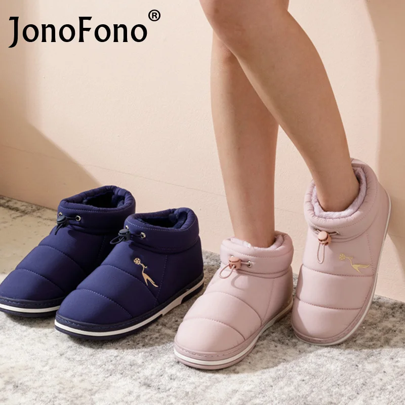 

JonoFono New Arrivals Women Ankle Boots Thick Fur Winter Shoes Woman Warm Fashion Snowe Boots Ladies Daily Footwear