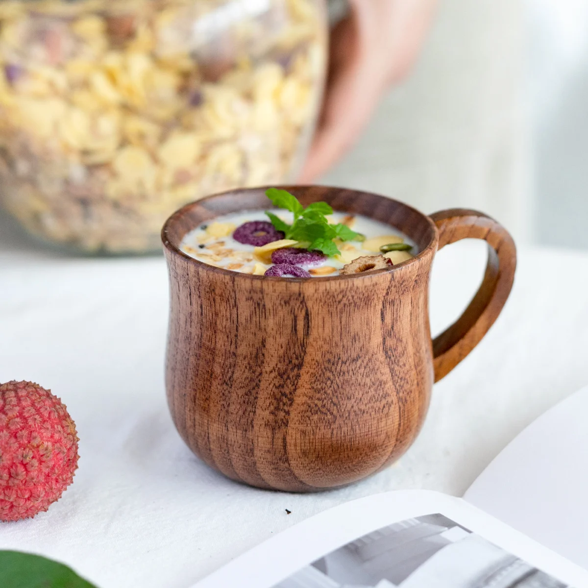 

1 шт. деревянная кружка с защитой от ожогов и падения