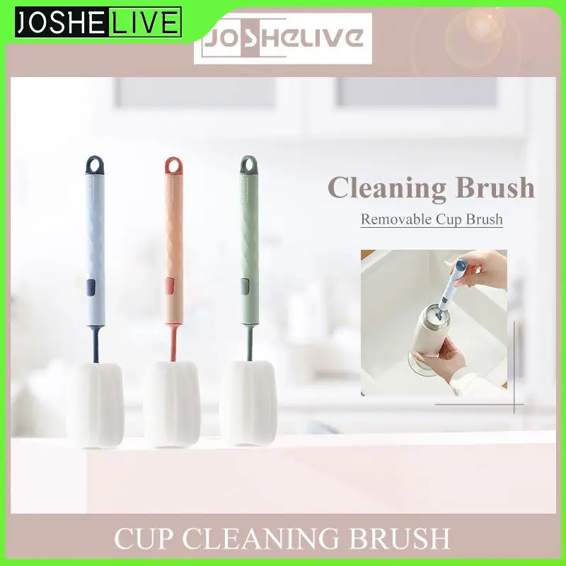 

Sponge Cup Brush Long Handle Simple Sponge Cleaning Brushes Removable 1pcs Sponge Cup Bottle Brush Cleaning Supplies Portable