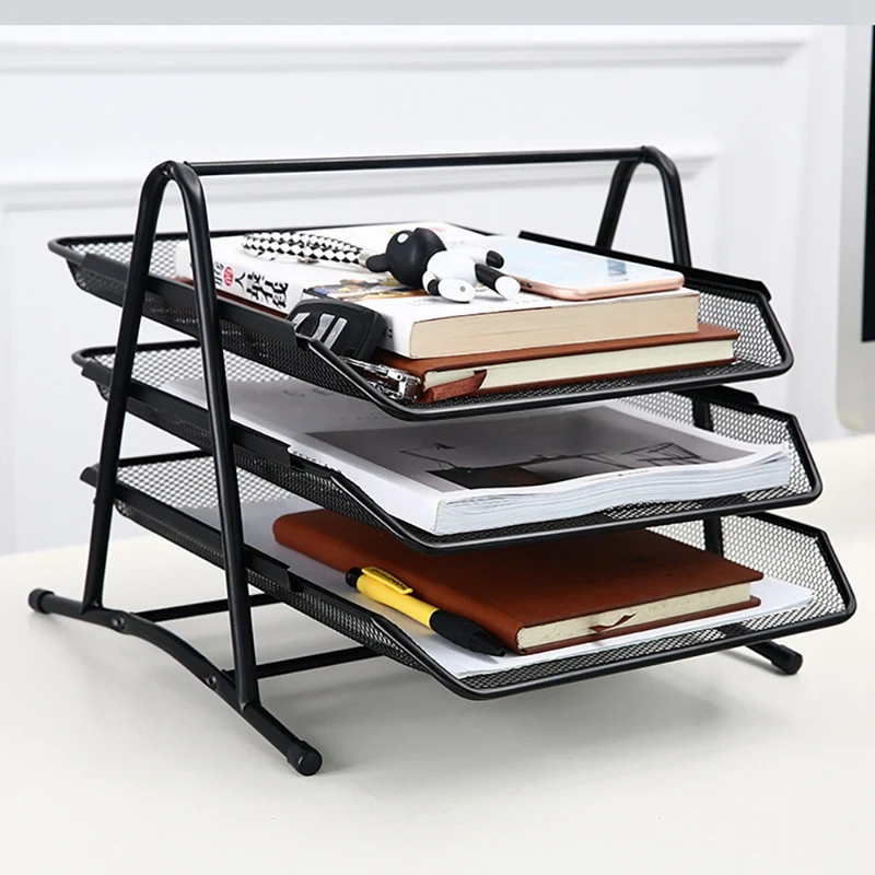 

Office A4 Paper Organizer Desk Storage Shelf Office Desktop Organizer Magazine Book Holder Stationery Document Tray