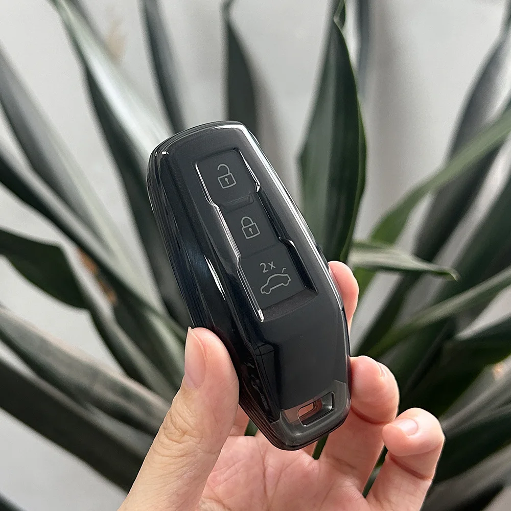 

Прозрачный черный ТПУ для Audi A5L A6 Letron Q6L, новый чехол для дистанционного ключа автомобиля, брелок, защитный чехол, держатель, брелок, аксессуары