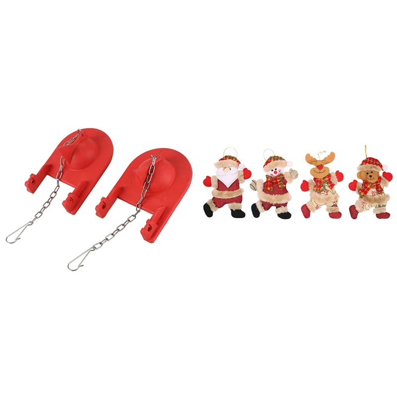 

2 Pack Toilet Flapper For Kohler Hinge-Style Parts 84995 With Christmas DIY Gift Santa Claus Snowman Tree Pendant