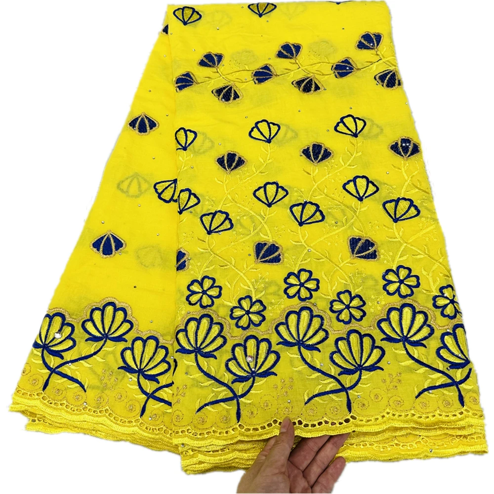 

Высококачественная швейцарская вуаль, кружева, хлопчатобумажная вышитая африканская кружевная ткань желтого цвета для женского платья