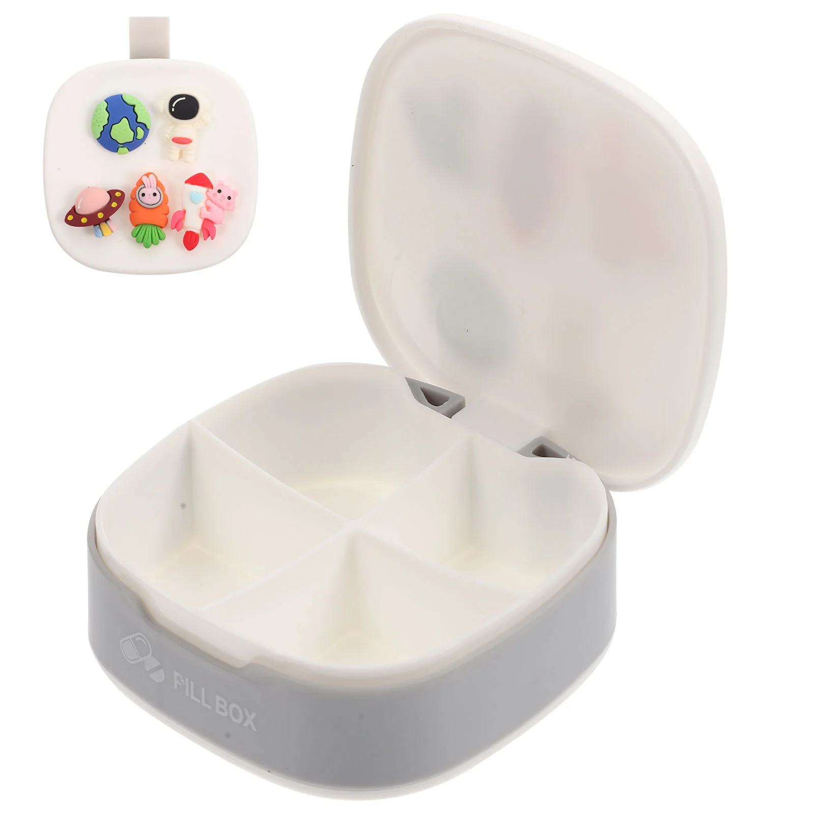 

Box Case Storage Dispenser Holder Weekly Daily Organizer Portable Cartoon Reusable Multi Grid Carrying Travel Container Vitamin