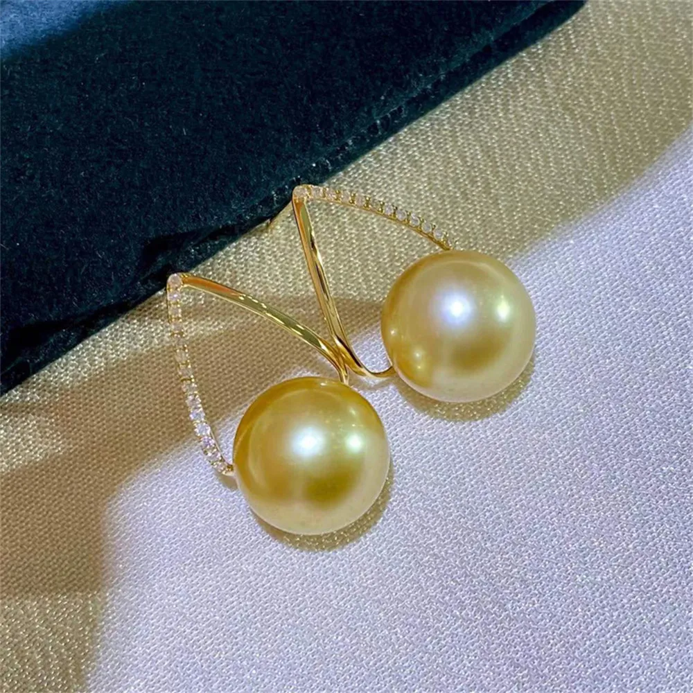 

DIY Pearl Earnail Accessories S925 Sterling Silver Jewelry Gold Earrings Women's Empty Fit 7-10mm Beads