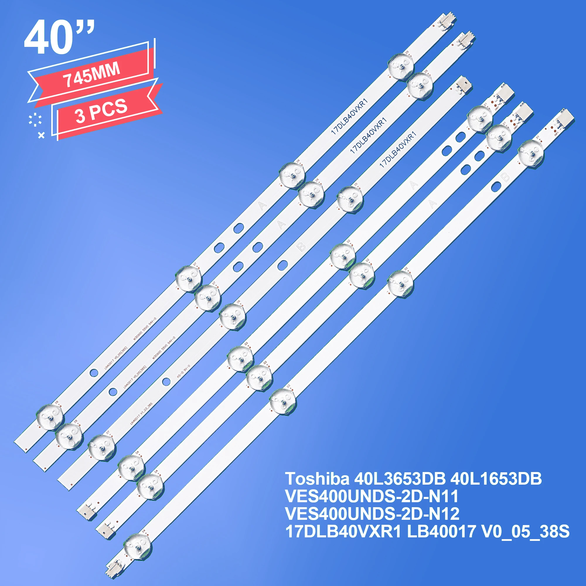 Светодиодная лента для подсветки 5TV для 17DLB40VXR1 LB40017 V0 _ 05 _ 38s