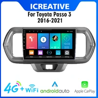 android car radio 4g carplay 2 din for toyota passo 3 2016 2021 car multimedia gps navigation wifi fm head unit player