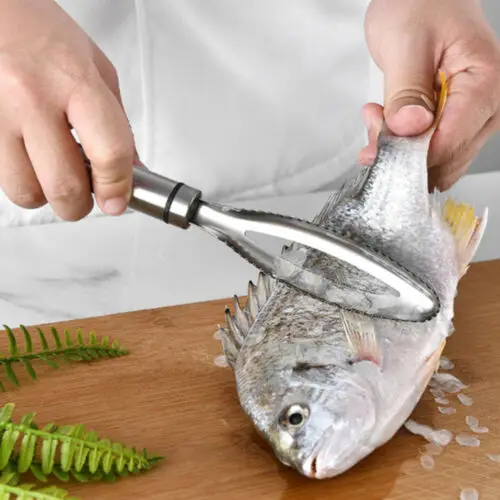 

Stainless Steel Fish Scales Scraping Graters Fast Remove Fish Cleaning Peeler Scraper Kitchen Accessories Tool