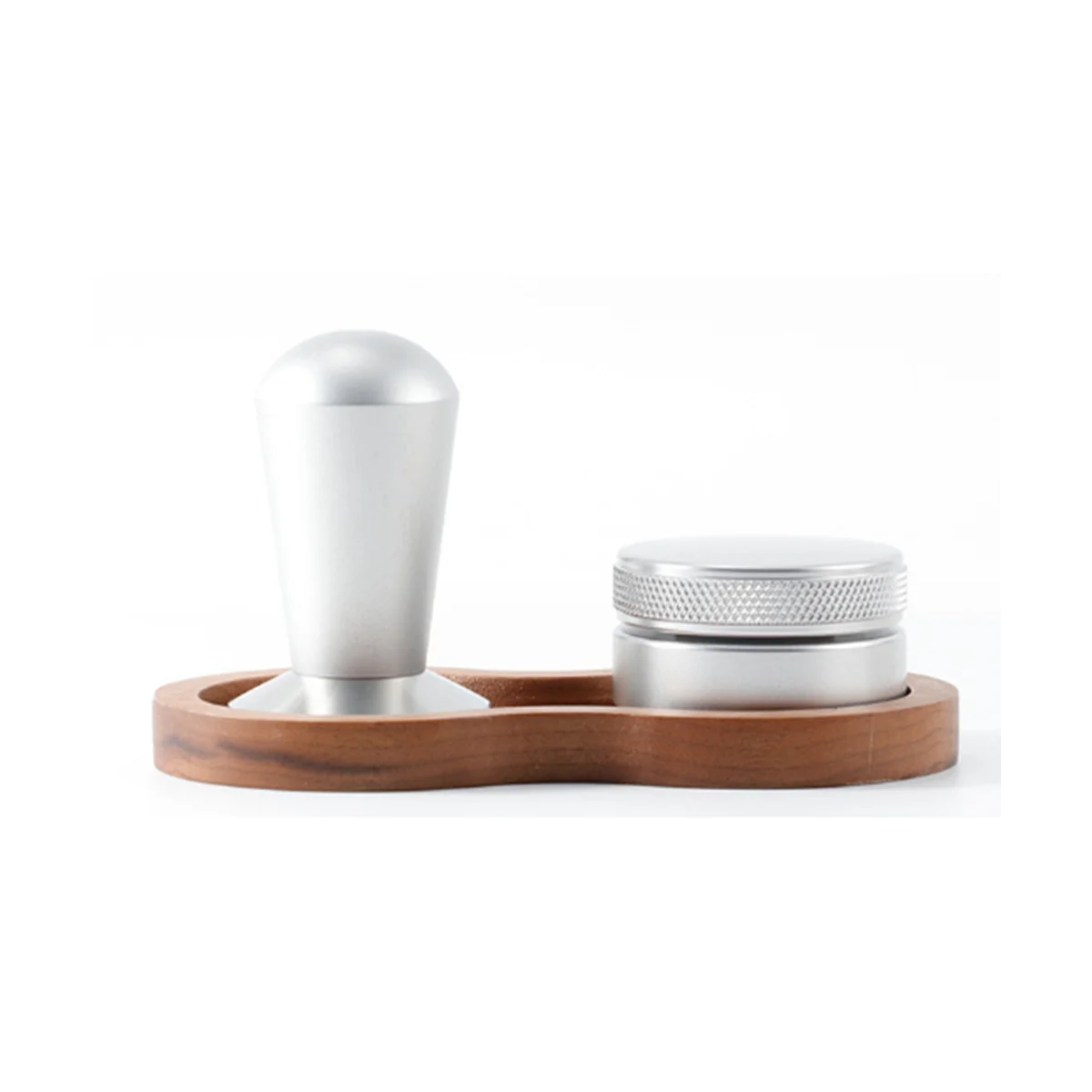 

1 Three 58mm Aluminum Coffee Tamper With Grooved Wooden Pad Non- Coffee Appliance Accessories