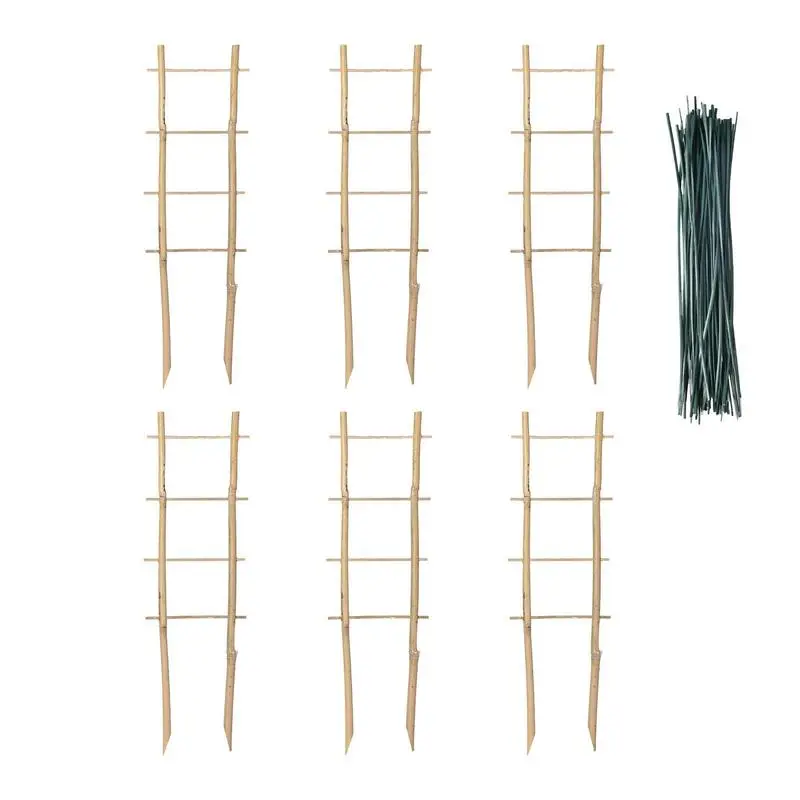 

Bamboo Trellis For Climbing Plants 6 Pcs Trellis For Garden Pot Trellis With Twist Ties Plant Trellis For Vines Houseplant Ivy