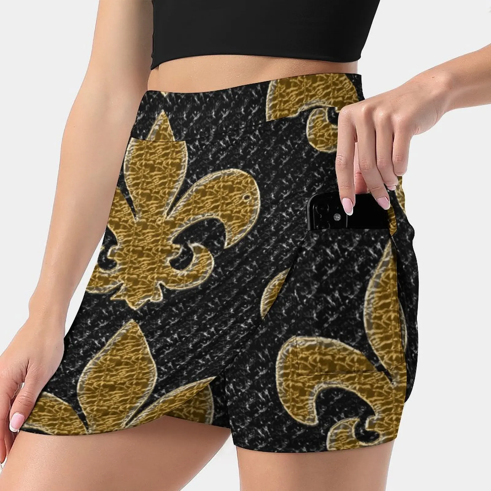 

Женская юбка с карманами, черно-золотистая юбка в стиле K-POP, Y2K, летняя одежда, 2022