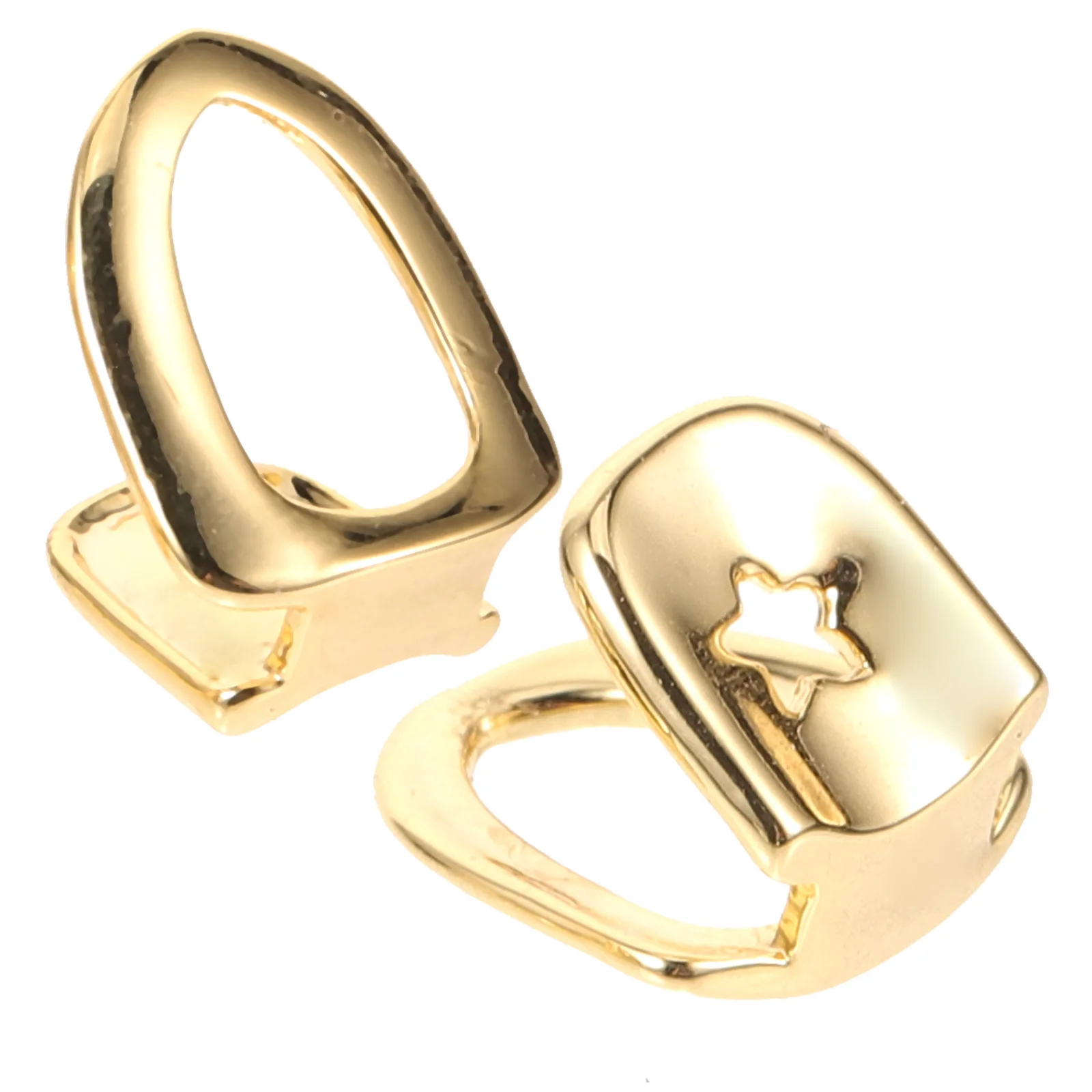 

2 Pcs Denture Hip-pop Accessory Grill Teeth Supply Diamond Music Copper Costume Jewlery