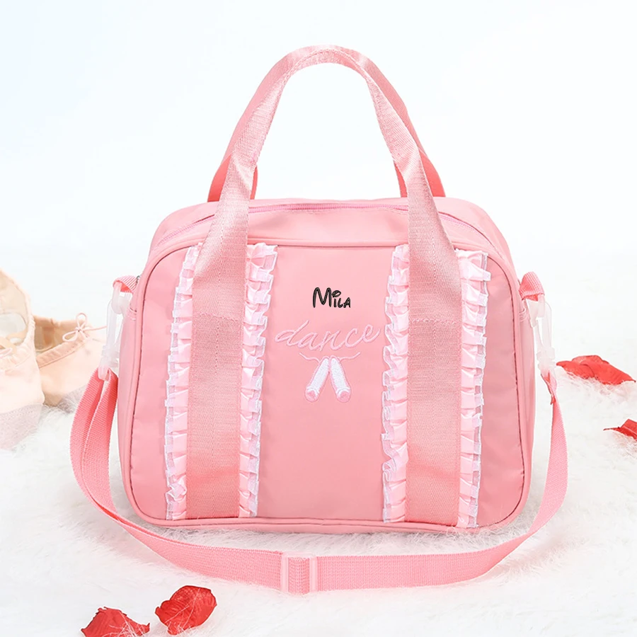 

Детский кружевной танцевальный рюкзак с персонализированной вышивкой, очень милая сумка для балетных упражнений