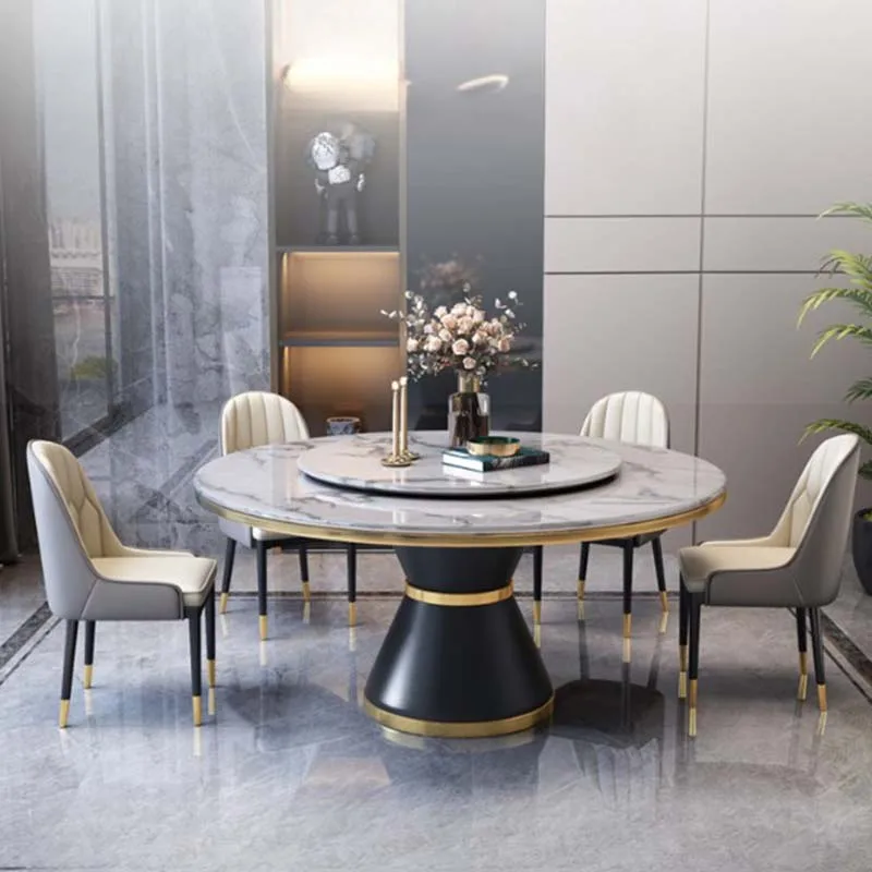 Поворотный стол домашний обеденный современные ножки металлический дизайн