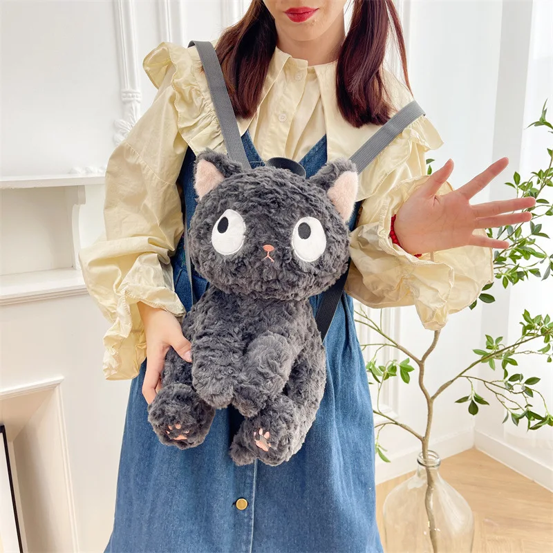 Рюкзак Kawaii в японском стиле женский милый плюшевый мини-рюкзак с черным котом