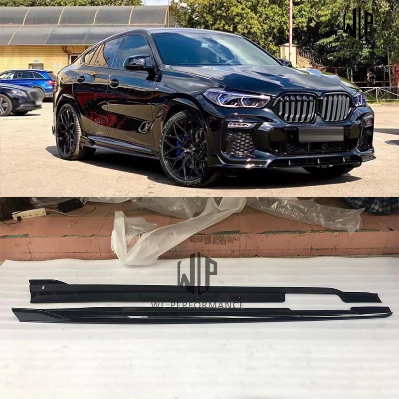

Высококачественные боковые юбки из углеродного волокна/яркий черный/ФАП, неокрашенные, комплект кузова автомобиля для BMW X6 G06 Black Warrior Styling