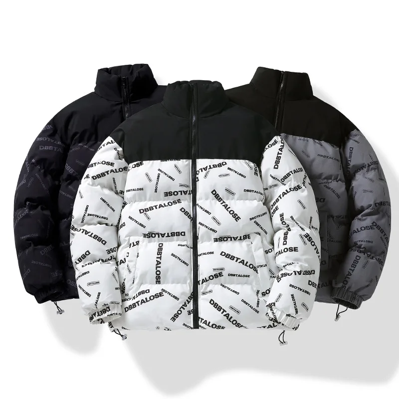 2022 Winter coat Men's Jacket Windproof Pilot Fashion collar Spring and autumn casual quilted warm zipper