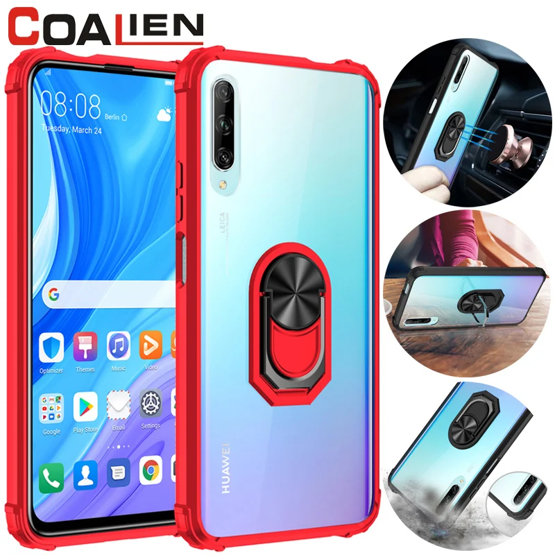 

COALIEN Shockproof Phone Case For Huawei Y9S P Smart Pro 2019 Ring Bracket Car Holder Acrylic Protective Cover For Honor 9X Pro