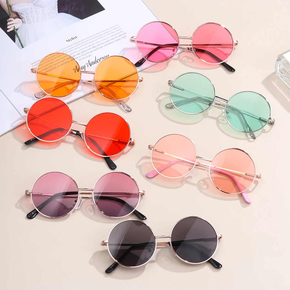 

New Child Cute Retro Metal Round Frame Sunglasses Kids Summer Fashion Wild Glasses Boys And Girls UV400 Protection Eyewear