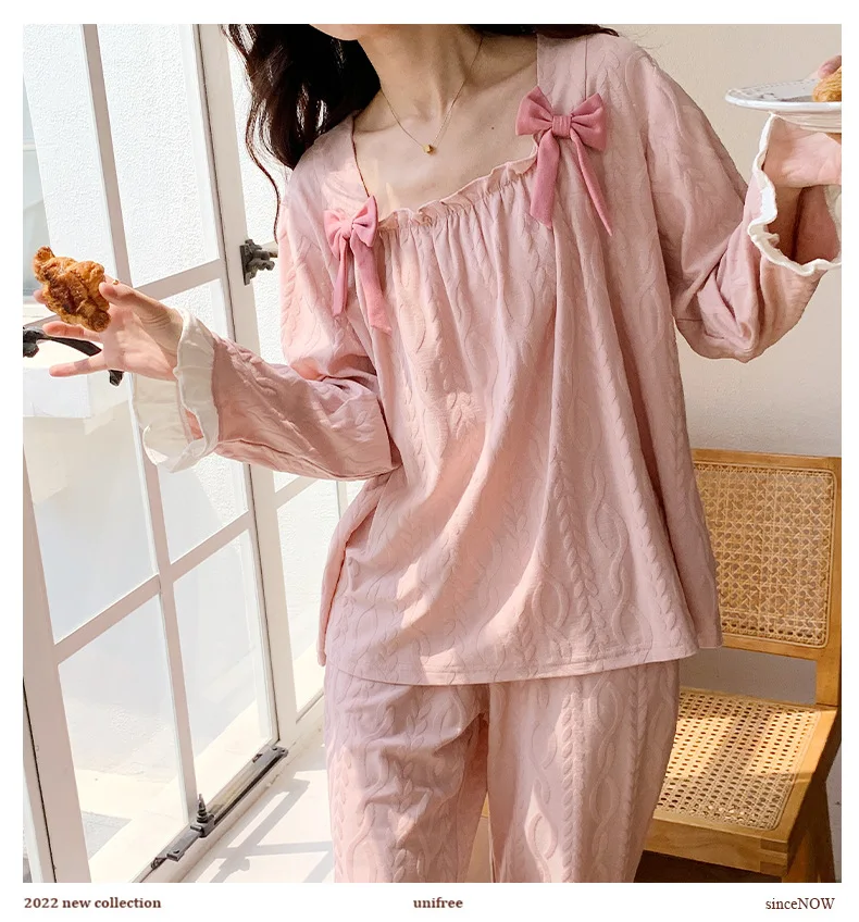 Pajamas female spring and autumn models long-sleeved students can wear outside the sweet ins wind new 2022 winter home wear set