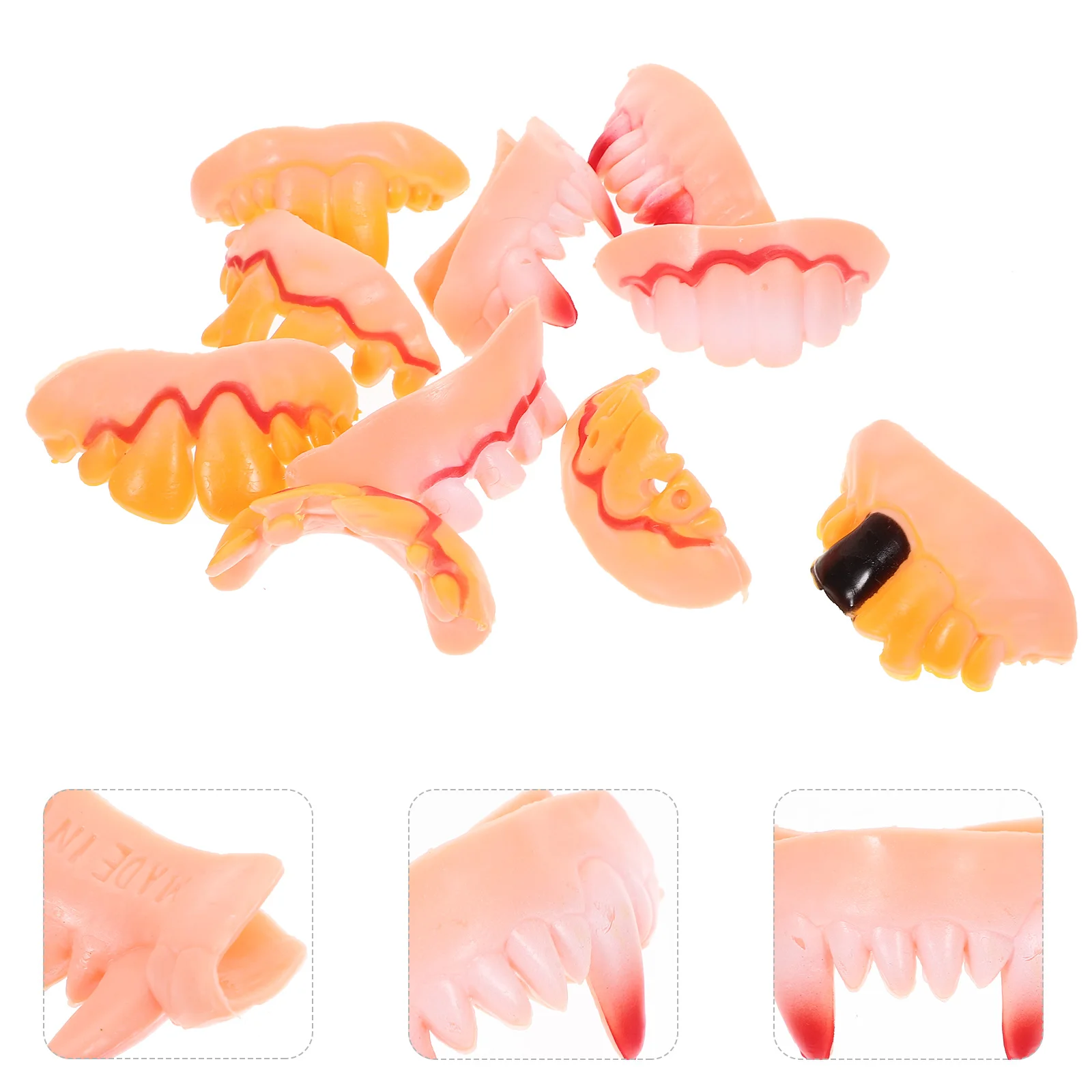 Полный комплект забавных зубцов зомби на передние зубья и бак искусственные для