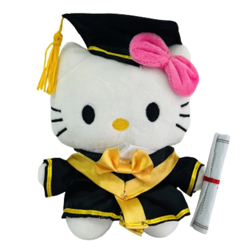 

New Sanrio Anime Graduation Season Hello Kitty Plush Toy Cartoon Soft Stufffed Doll Room Decoration Toy For Children Gifts