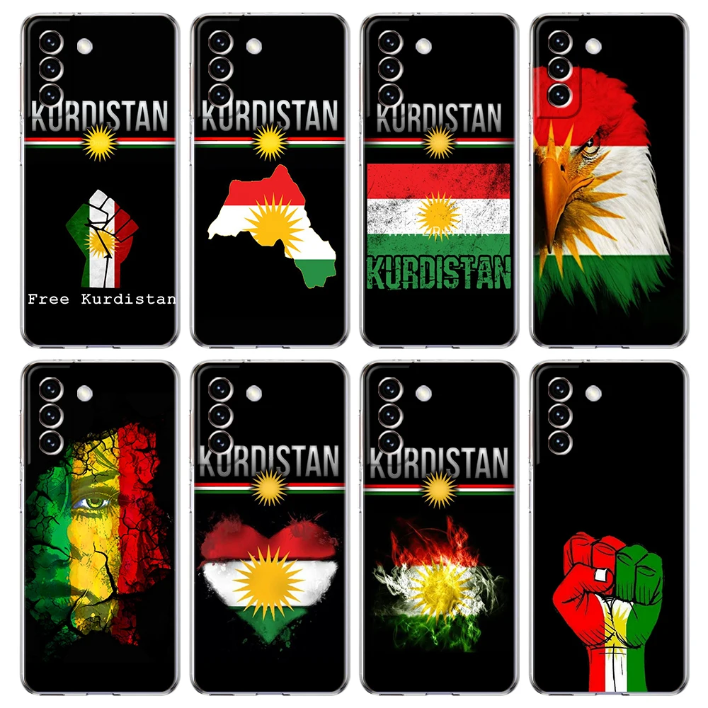 Прозрачный чехол с флагом Курдистана для Samsung Galaxy S22 S20 S21 FE Note 20 10 Ultra S10 S10E S9 M21 M22 M31