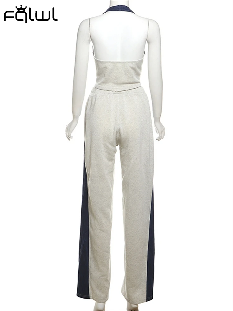 Осенний уличный трендовый джинсовый костюм habmingиз 2 предметов в стиле пэчворк