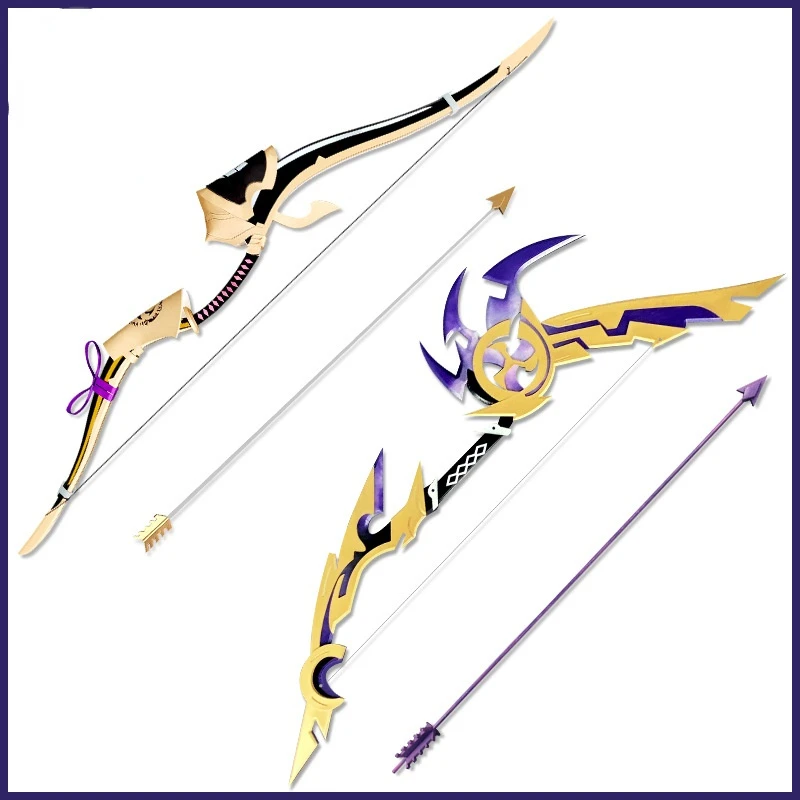 Game Genshin Impact Yoimiya Cosplay Props Wood PVC Material Weapon Bow and Arrow Custom Made Role Playing Performance Party