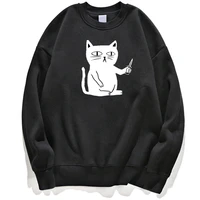 funny cat animal hoodie sweatshirts sweatshirt jumper hoody hoodies streetwear pullovers winter autumn pullover crewneck tops