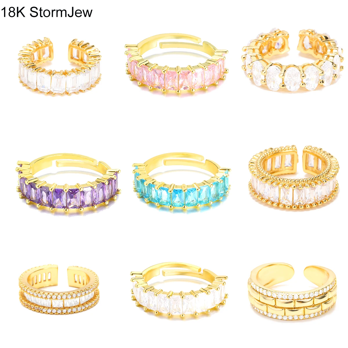 

Luxury Crystal Rings For Women Shiny Zircon Engagement Ring Eternity Promise Wedding Band BFF Finger Accessories Popular Jewelry
