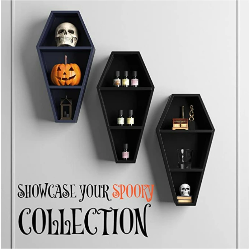 

Coffin Shelf Ornaments Crystal Essential Oil Partition Personality Multi-purpose Home Decoration Floating Shelves Wall Decor