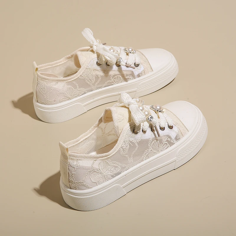 Лоферы CRLAYDK для женщин летние модные кроссовки с кружевной бабочкой 2024 легкие