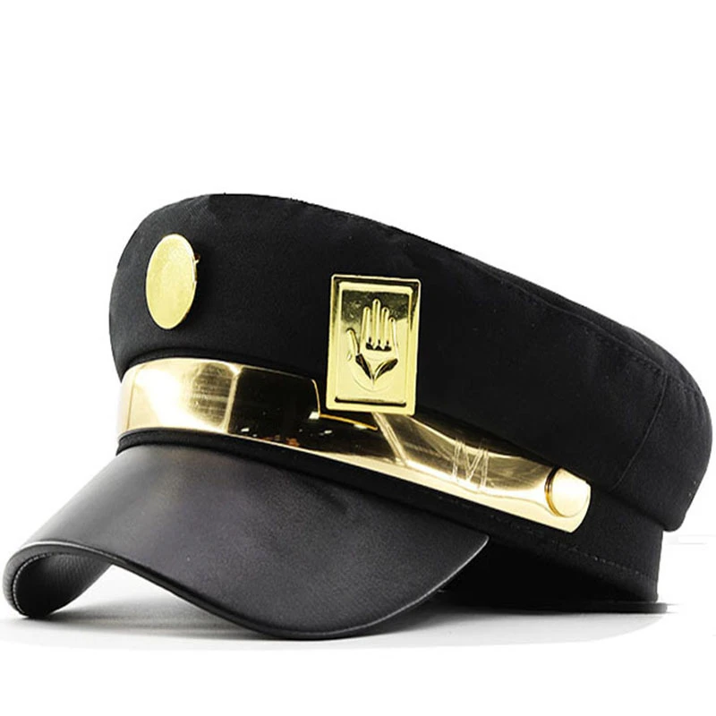 Фото Парик для косплея в стиле аниме JOJO Jotaro Kujo, черные короткие синтетические волосы, шляпа, серьги для женщин и мужчин, костюм на Хэллоуин, реквизит для карнавала №5