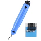 Инструменты, фиксированная ручка, пластиковый карманный нож для заусенцев NB1100, ручка для заусенцев10 шт. BS1010, лезвия для ручной заусенцев, шероховатая искусственная кожа