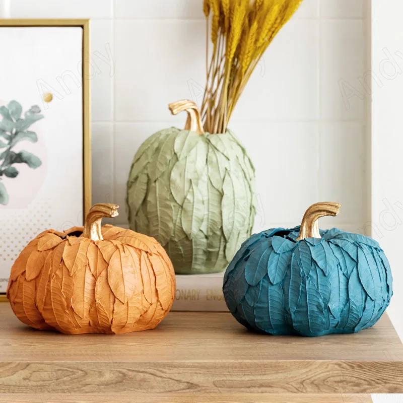 

European Ceramic Vase Creative Hand Drawn Pumpkin Living Room Flower Vases Modern Dining Room Desktop Dried Flower Organizer