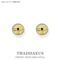 stud earrings gold elements fire water air eartheurope fine jewerly for women men lucky charms gift in 925 sterling silver