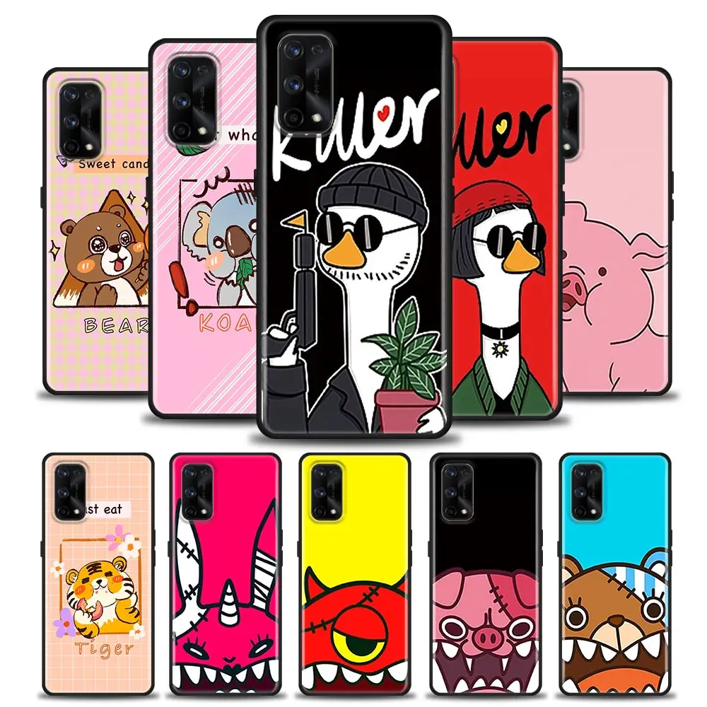 

Cartoon Animal Cute Duck Pig Tiger Koala For Realme C35 Case For Realme C35 C20 C25 C21 C12 C11 C2 A53 A74 A54 A95 A93 A31 A52