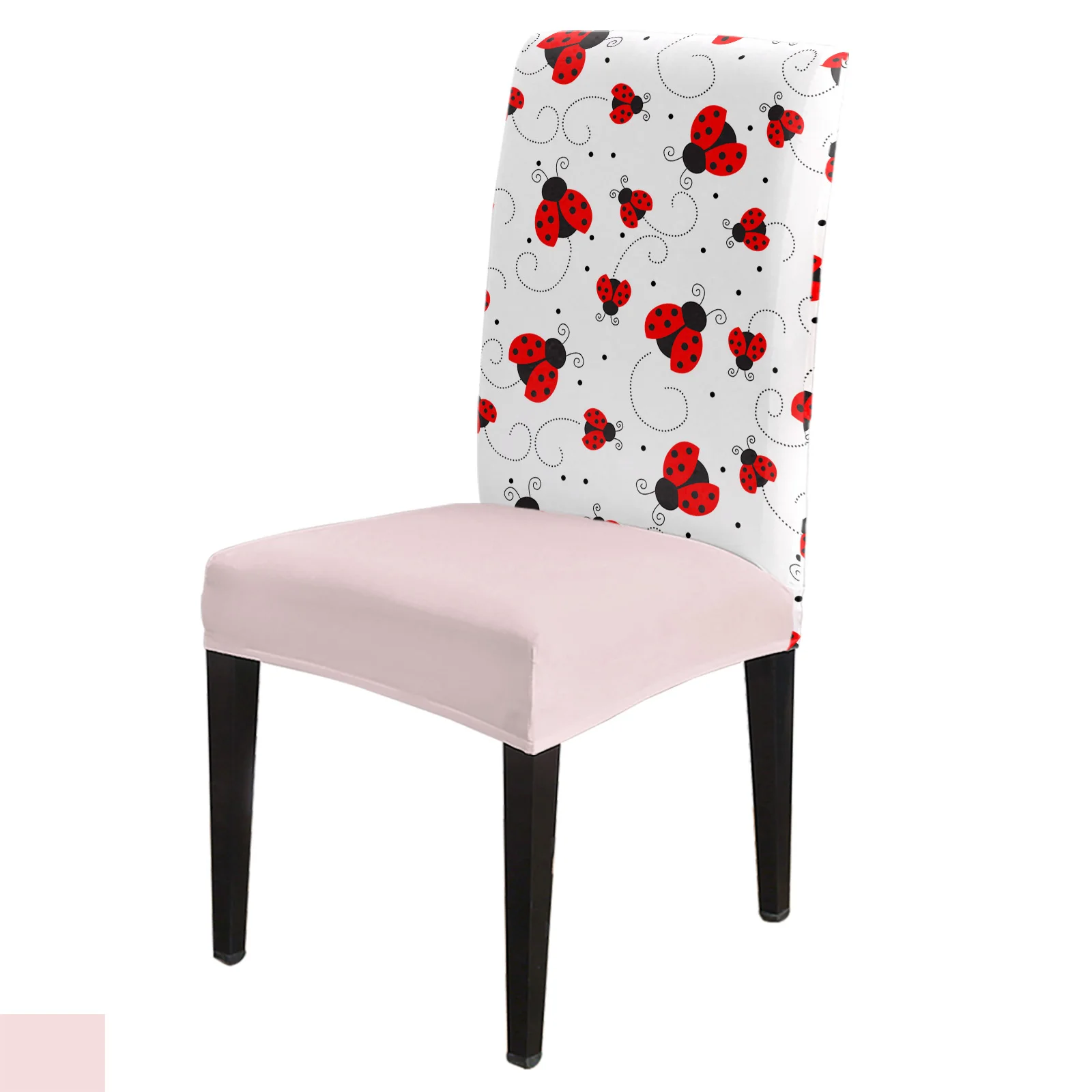 

Чехлы для обеденных стульев в горошек с божьей коровкой, эластичное сиденье из спандекса, чехол для свадебной кухни, банкета, искусственное ...