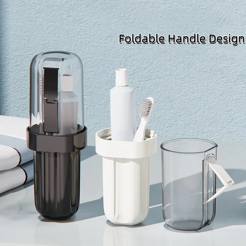 

3 in 1 Travel Portable Toothbrush Cup Bathroom Toothpaste Holder Storage Case Box Organizer Toiletries Storage Cup New Creative