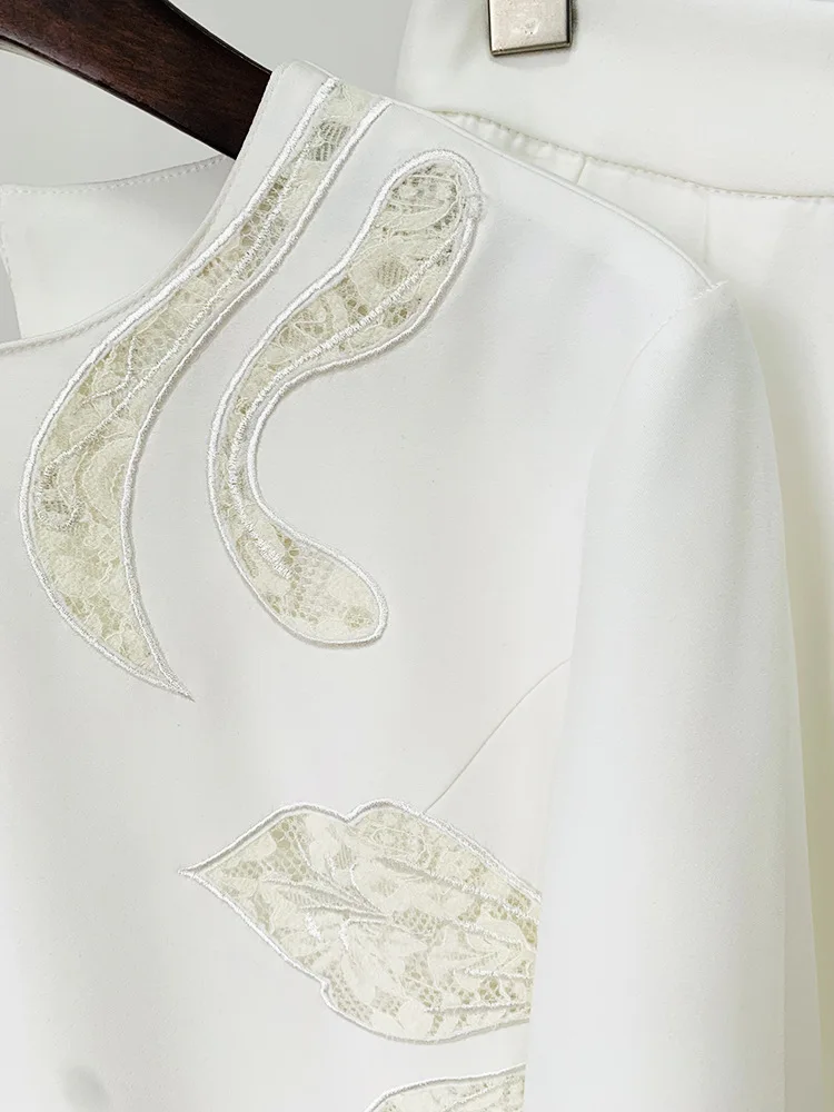 ВЫСОКОЕ КАЧЕСТВО Новый дизайнерский комплект белой одежды с кружевной вышивкой