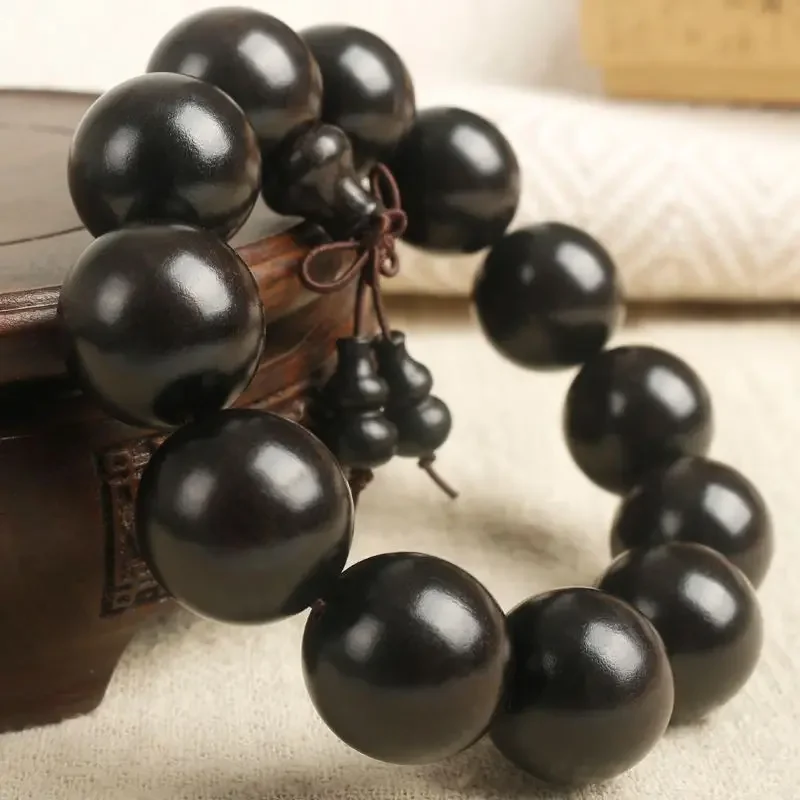 Браслет из натурального эбенового дерева с бусинами Будды мужской браслет 2 0