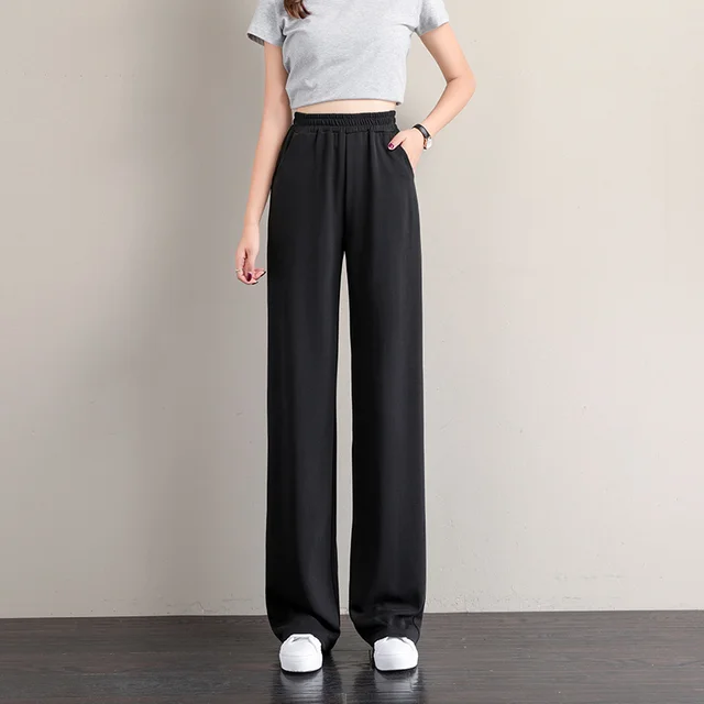 Women Straight Pants Wide leg high 