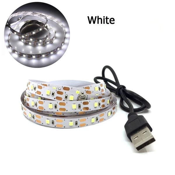 

2835 RGB Светодиодная лента 5 В USB Power Гибкая светодиодная лента RGB/белая лента 60 светодиодов 0,5 м 1 м 2 м 5 м ТВ Настольный экран Подсветка диодной ленты