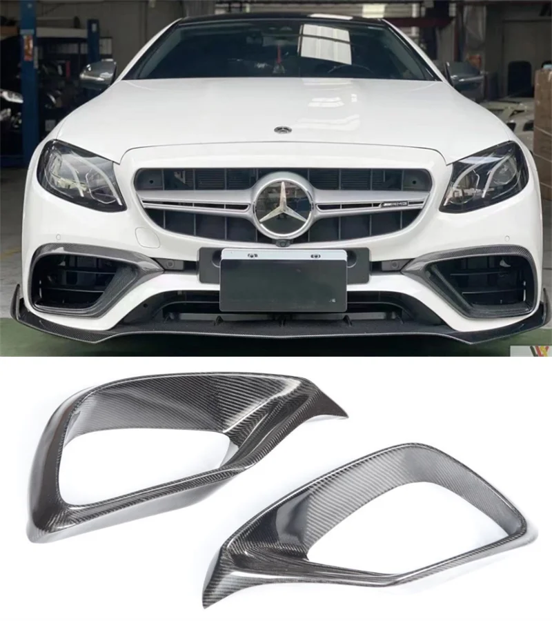 

For Mercedes-Benz E Class W213 E63 E63S AMG 16-20 High Quality Real Carbon Fiber Bumper Front Fog light Air Vent Outlet Cover