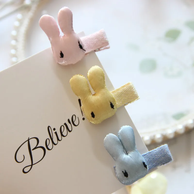 

15pcs Cute Suffed Bunny Hairpins Cartoon Rabbit Head Barrettes Fashion Easter Headwear Boutique Hair Accessories for Girls