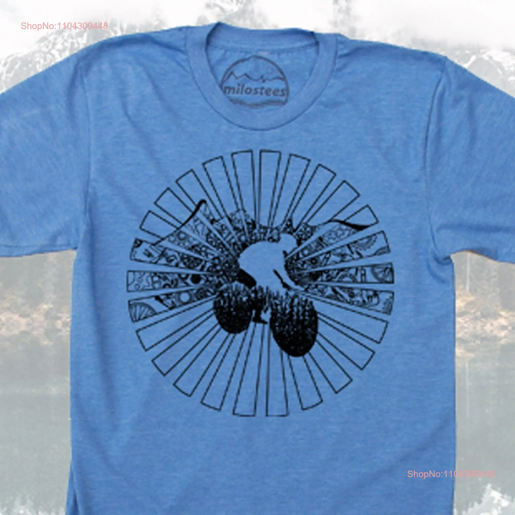 Футболка Gravel Bike Велоспорт с оригинальным солнечным циклом на мягком синем