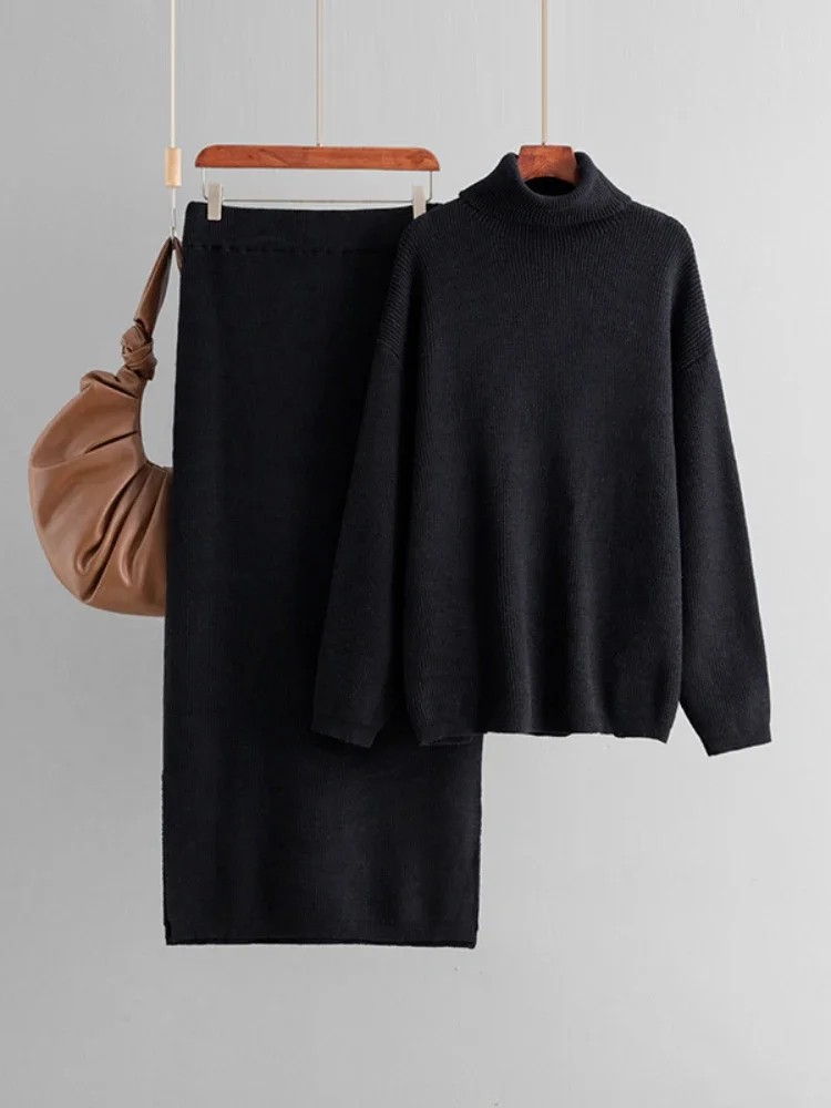 Осенне-зимние женские комплекты пуловеров для женщин свитер из 2 предметов